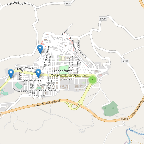 Thumbnail mappa parcheggi di Francofonte
