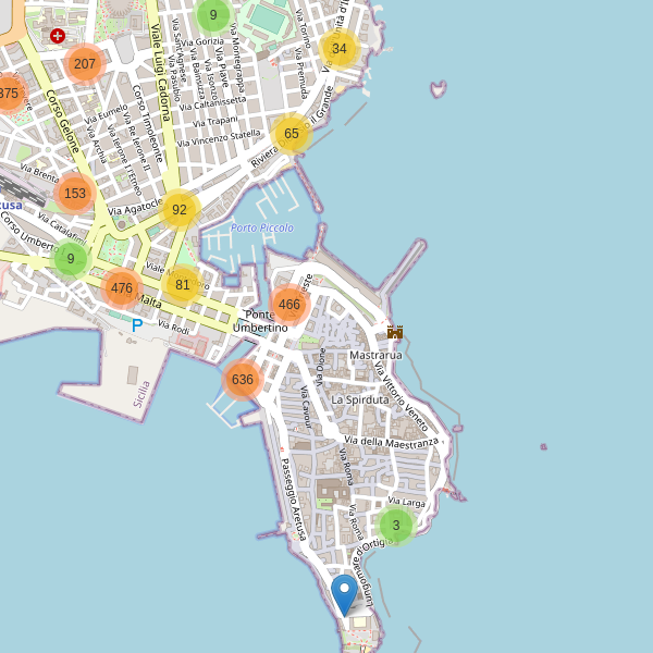 Thumbnail mappa parcheggi di Siracusa