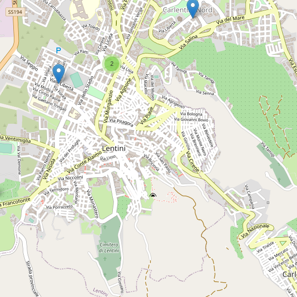 Thumbnail mappa supermercati di Lentini