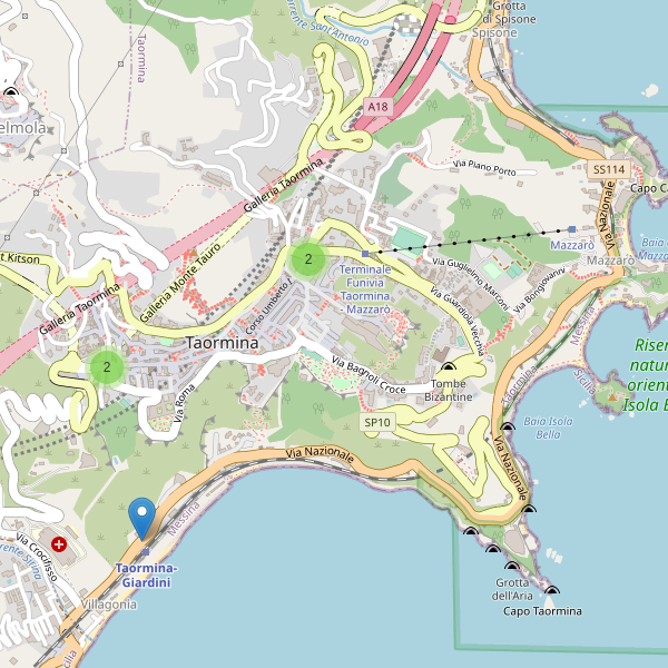 Thumbnail mappa taxi di Taormina