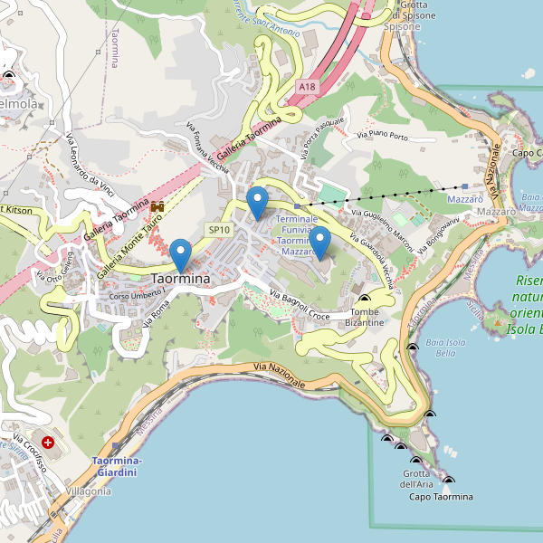 Thumbnail mappa teatri di Taormina