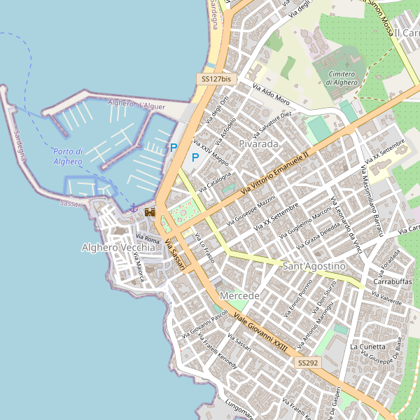 Thumbnail mappa stradale di Alghero