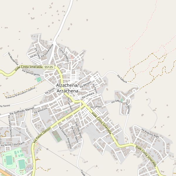 Thumbnail mappa stradale di Arzachena