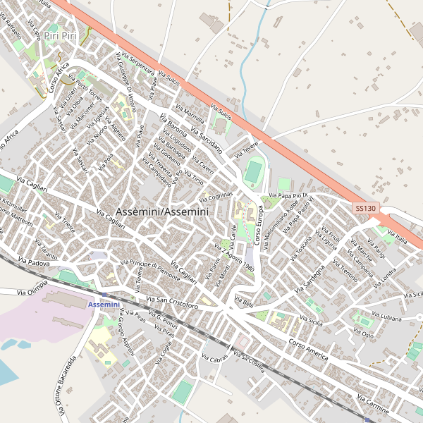 Thumbnail mappa stradale di Assemini