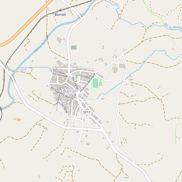 Thumbnail mappa stradale di Barrali