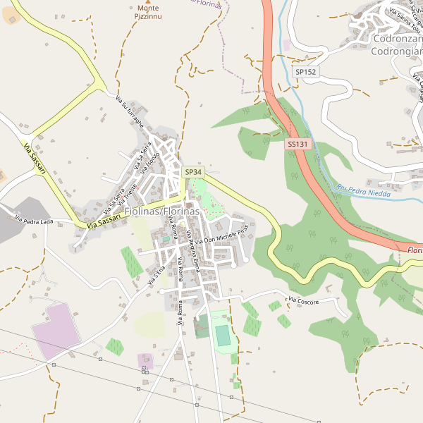 Thumbnail mappa stradale di Florinas