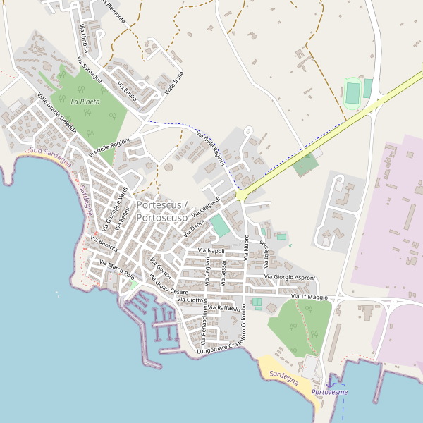 Thumbnail mappa stradale di Portoscuso