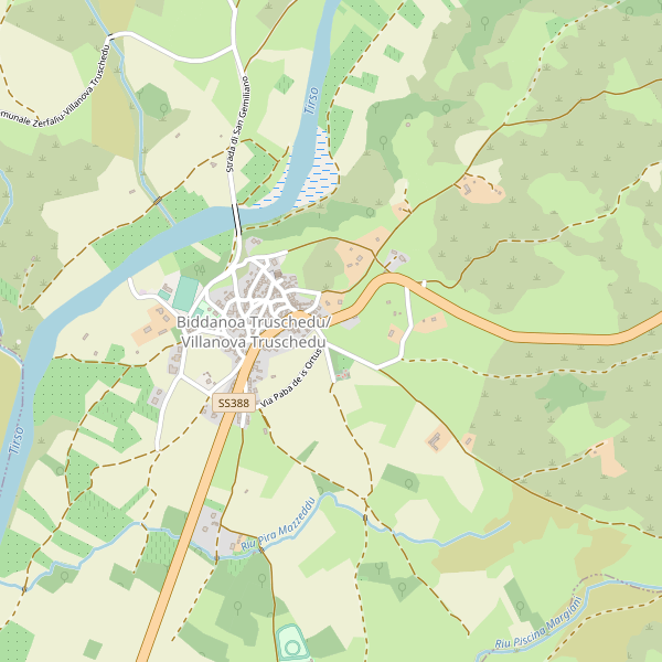 Thumbnail mappa stradale di Villanova Truschedu