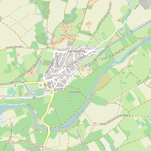 Thumbnail mappa stradale di Zerfaliu