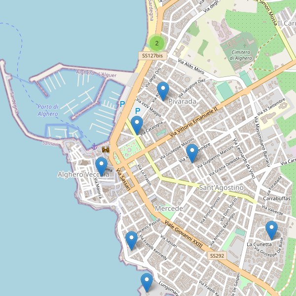 Thumbnail mappa hotel di Alghero