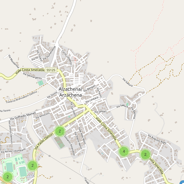 Thumbnail mappa parcheggi di Arzachena