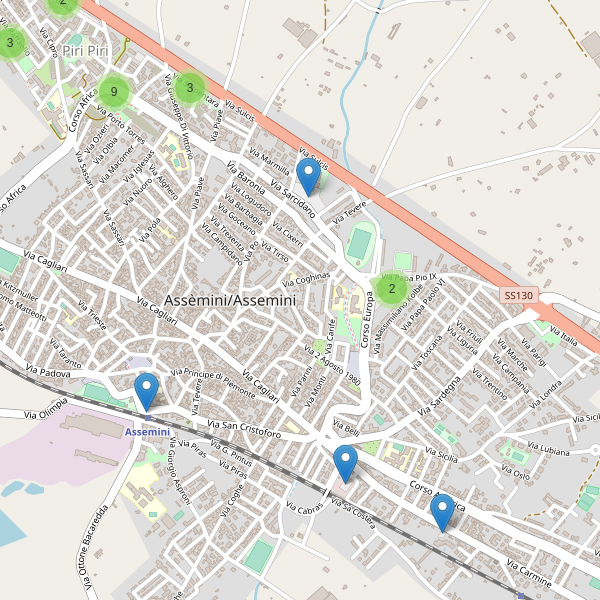 Thumbnail mappa parcheggi di Assemini