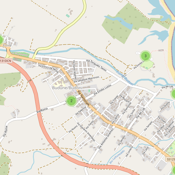 Thumbnail mappa parcheggi di Budoni