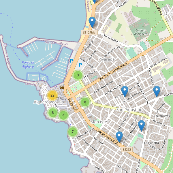 Thumbnail mappa ristoranti di Alghero