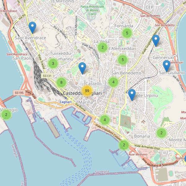 Thumbnail mappa ristoranti di Cagliari